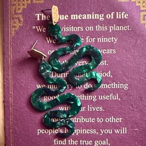 Green Snake Reptile Earrings